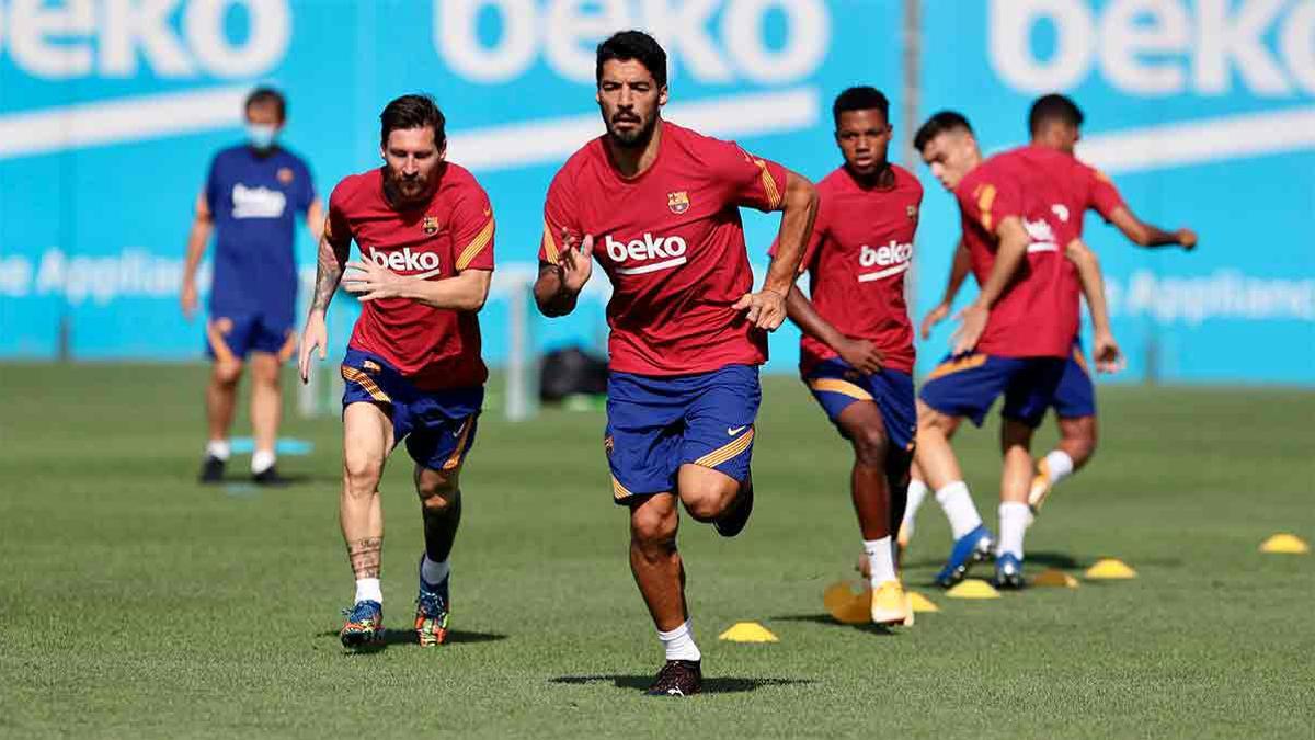 Entrenamiento con Suárez, pero sin Semedo, con un pie en la Premier