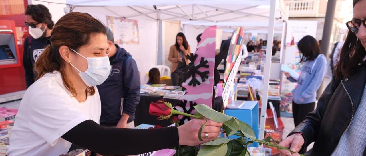 Libros y rosas por Sant Jordi en Elche