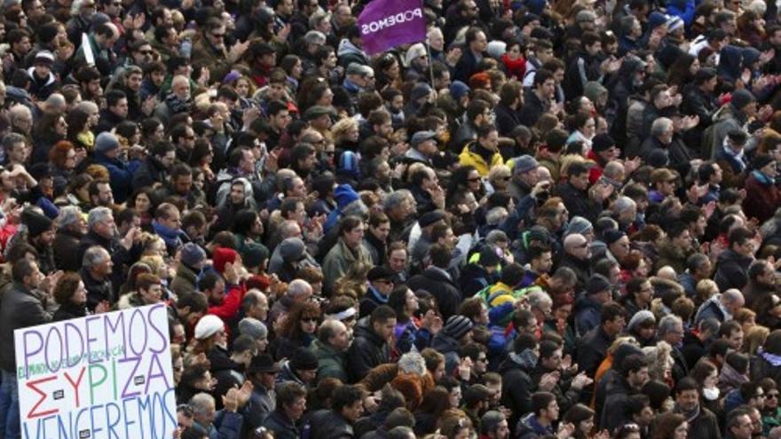 Multitudinaria manifestación en Madrid por el &quot;cambio&quot; que propone Podemos