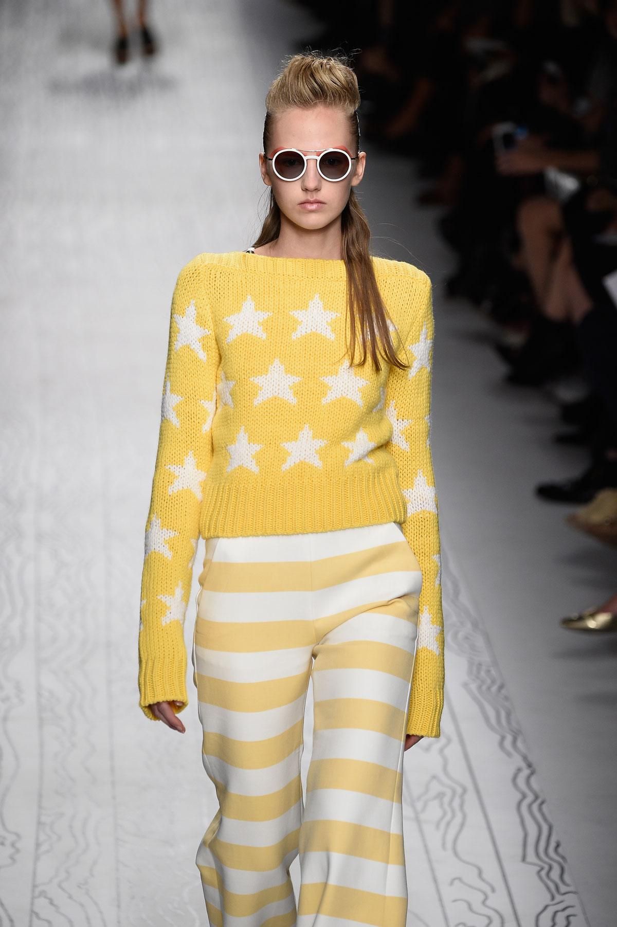 MFW: Max Mara Primavera/Verano 2016, jersey y pantalones amarillos