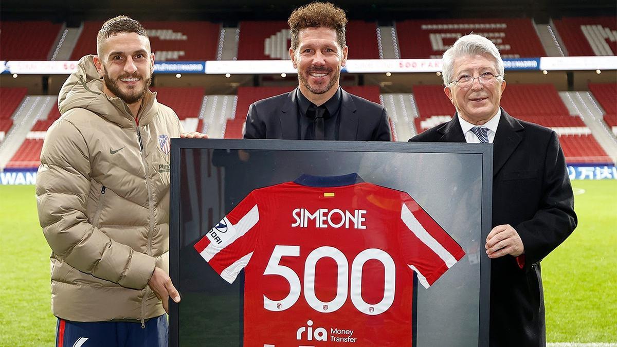 Simeone alcanzó los 500 partidos como técnico rojiblanco