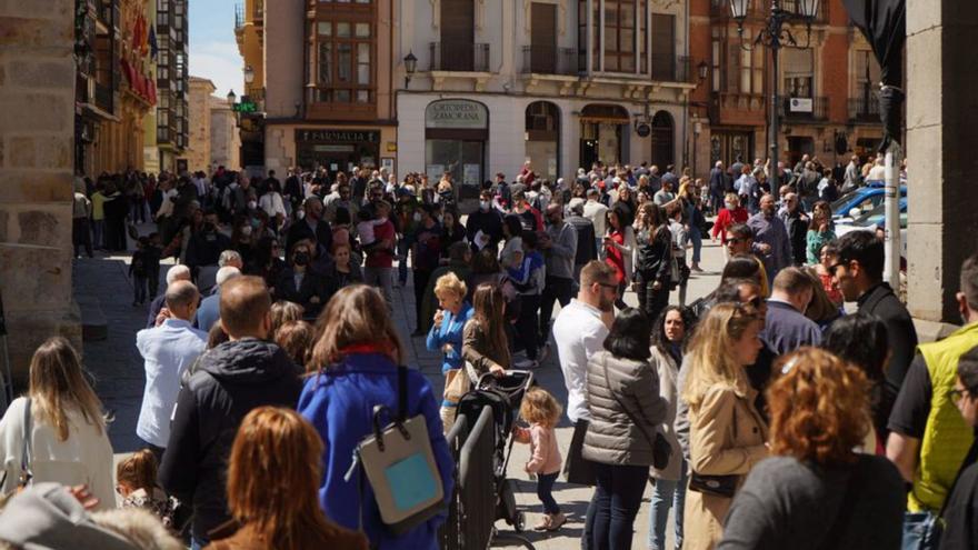 La Plaza Mayor, en la última Semana Santa. |