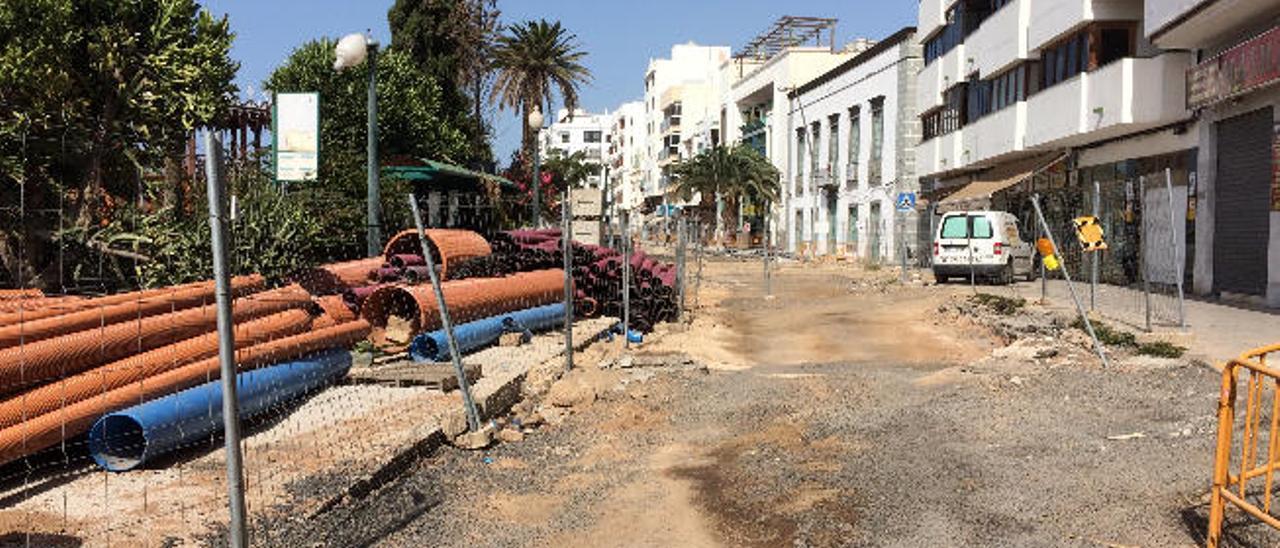 Las obras en la avenida marítima de Arrecife acumulan un nuevo retraso