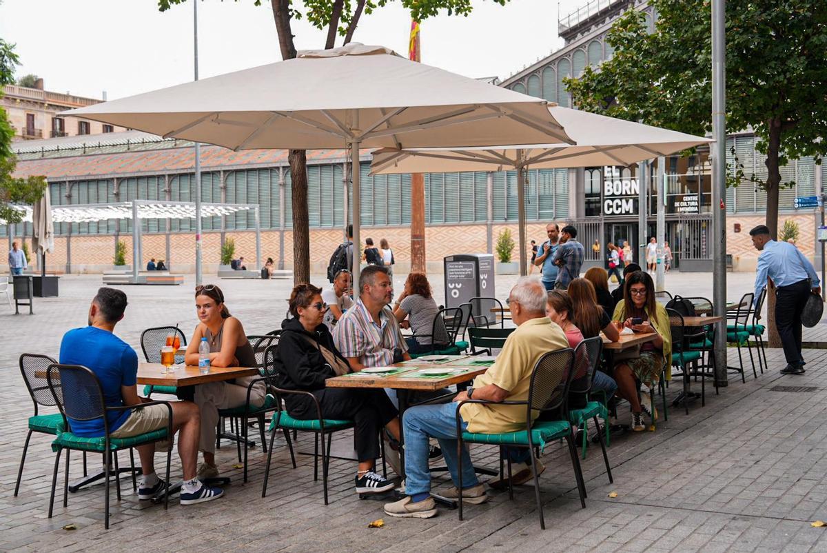 Una terraza en el passeig del Born, en Barcelona.