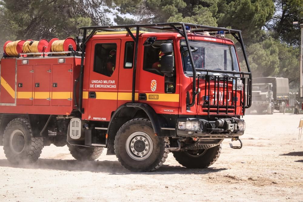 Simulacro de extinción de incendios en Alcoy