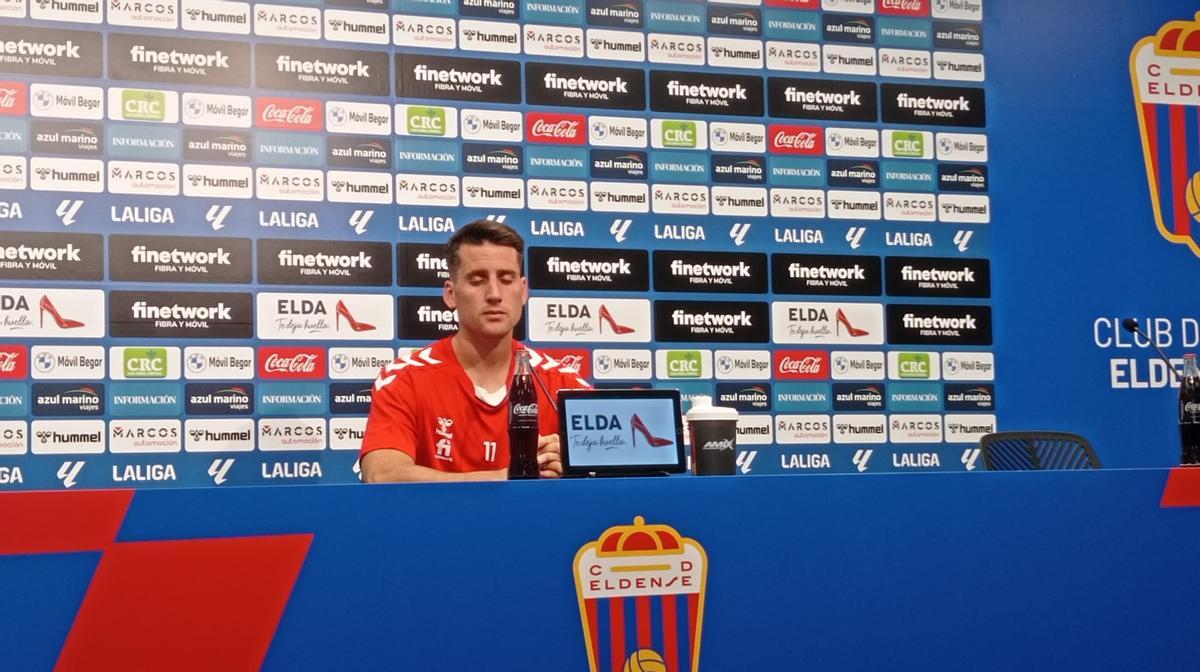 Juanto Ortuño durante la rueda de prensa previa al partido frente al Racing de Ferrol