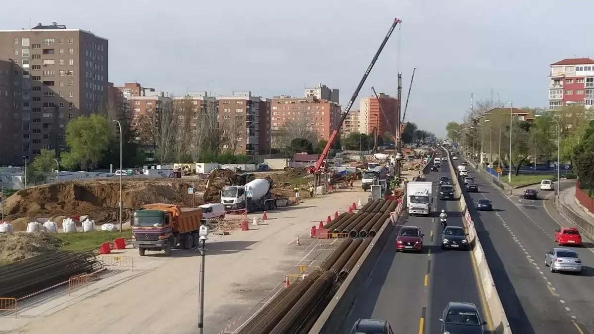 Las obras en el Paseo de Extremadura.