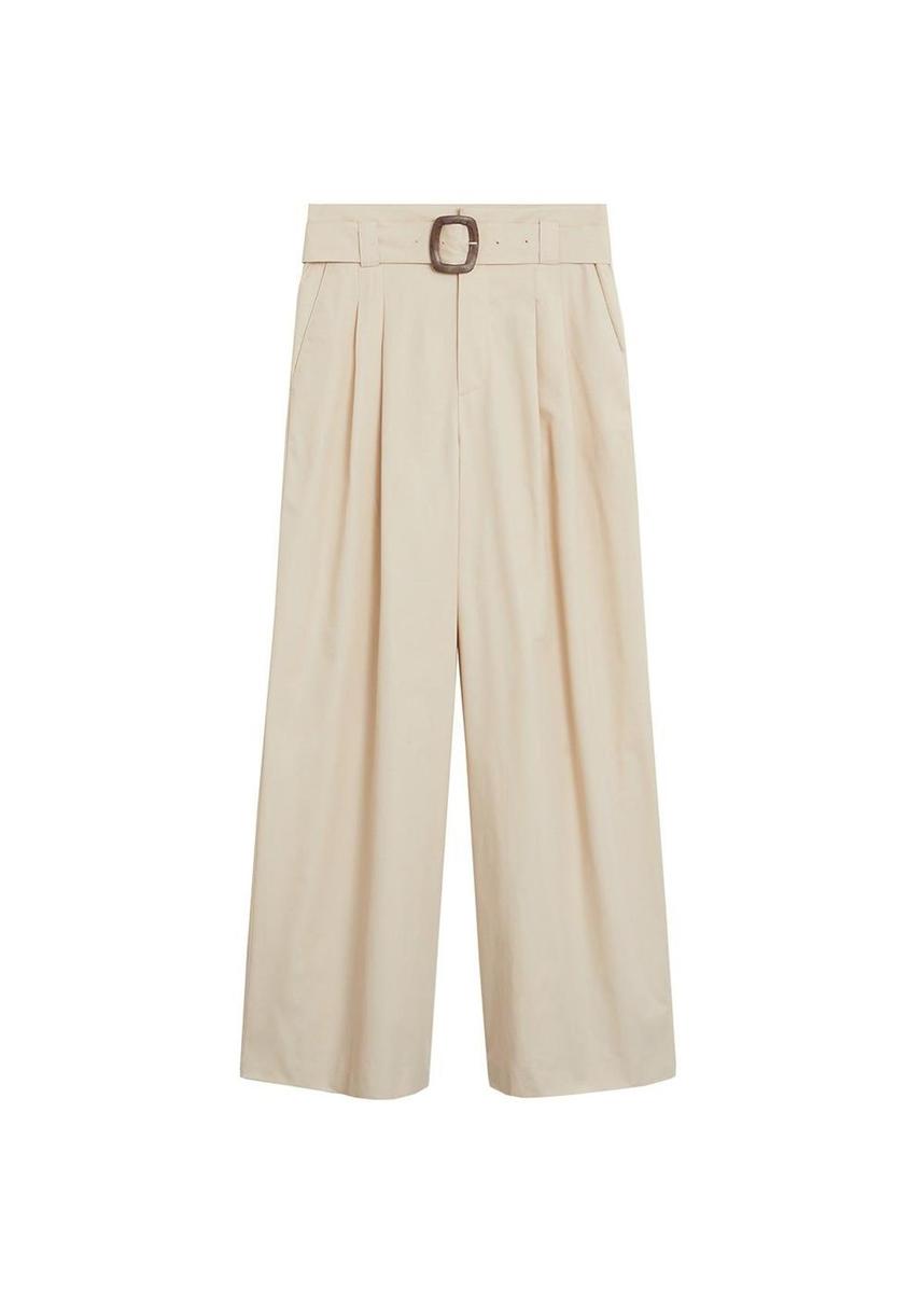 Pantalones de algodón con cinturón de Mango. (Precio: 49,99 euros. Precio rebajado: 19,99 euros)