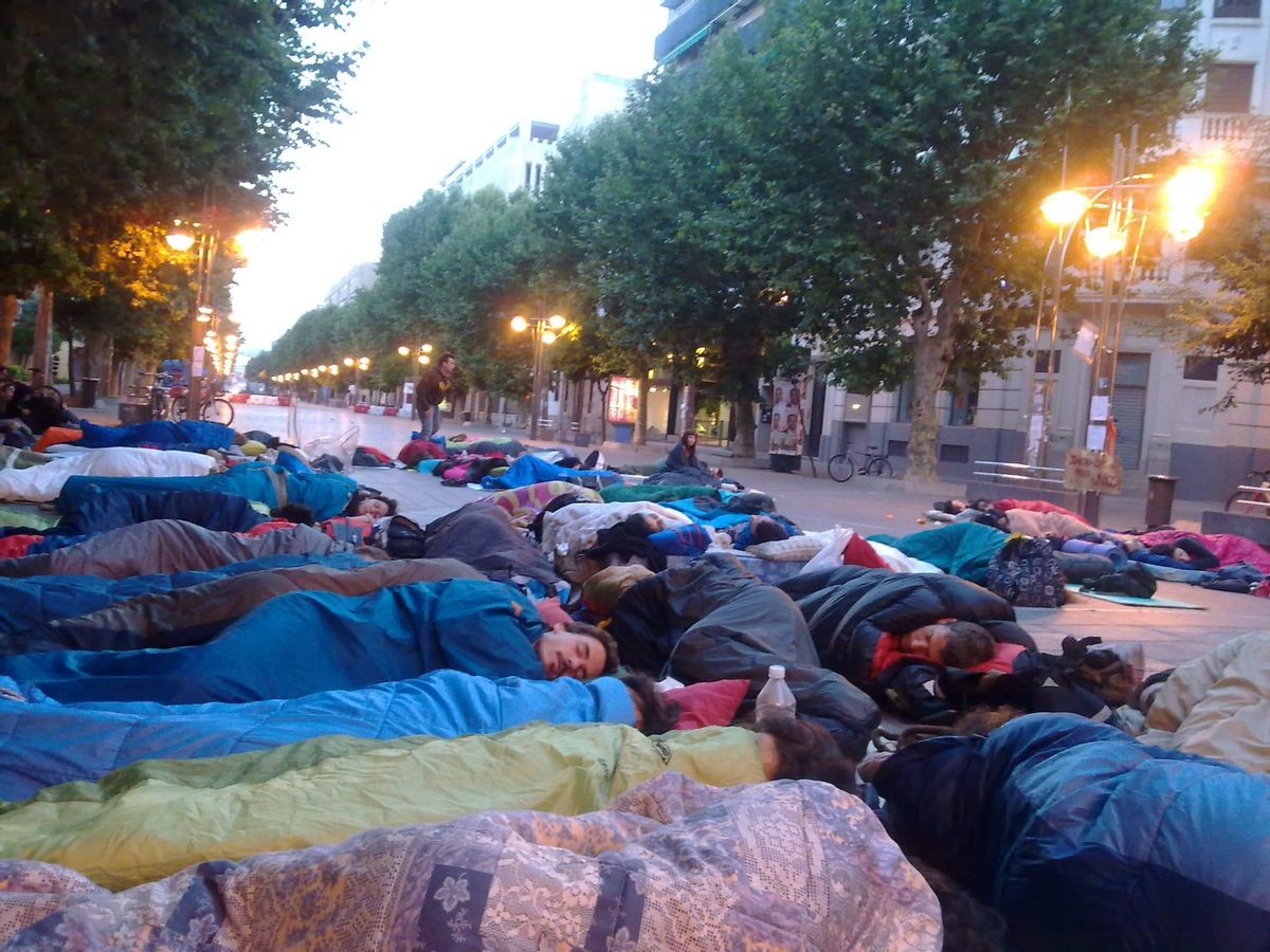 Acampada del 15M en el Bulevar de Gran Capitán.