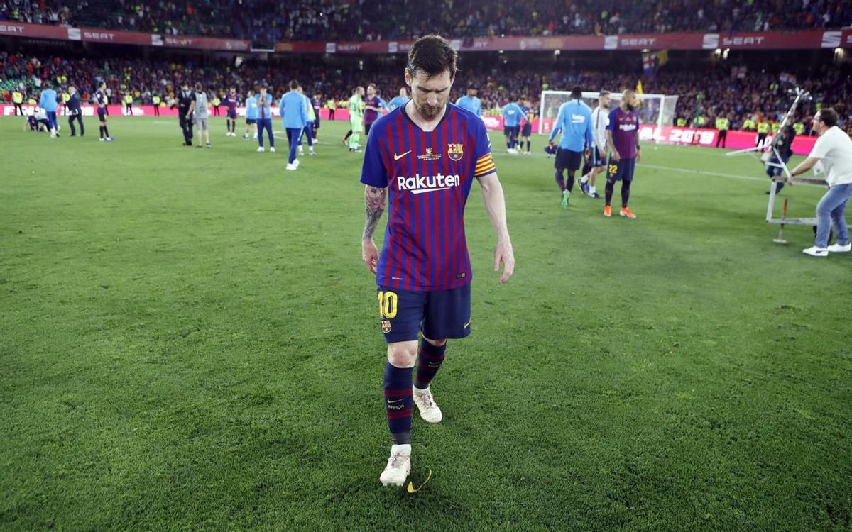 Leo Messi, en la final de Sevilla contra el Valencia CF