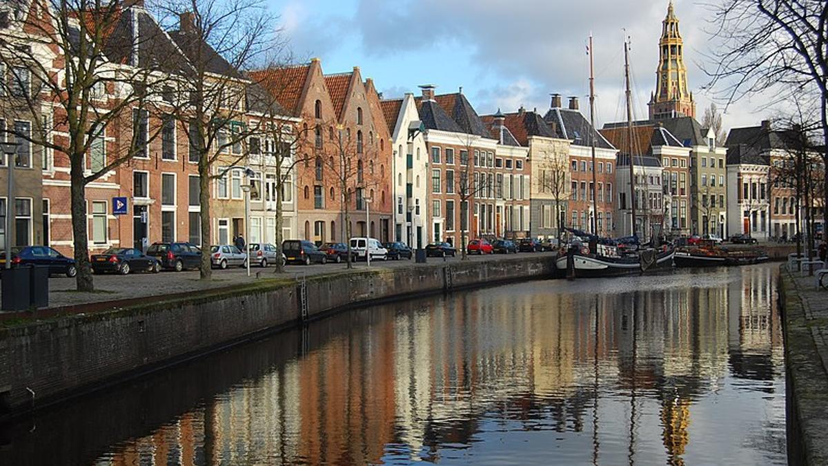 Vista de un canal de Groningen, donde han sido detenidos.