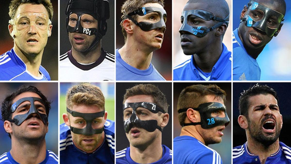Jugadores del Chelsea que han llevado máscara junto a Diego Costa.