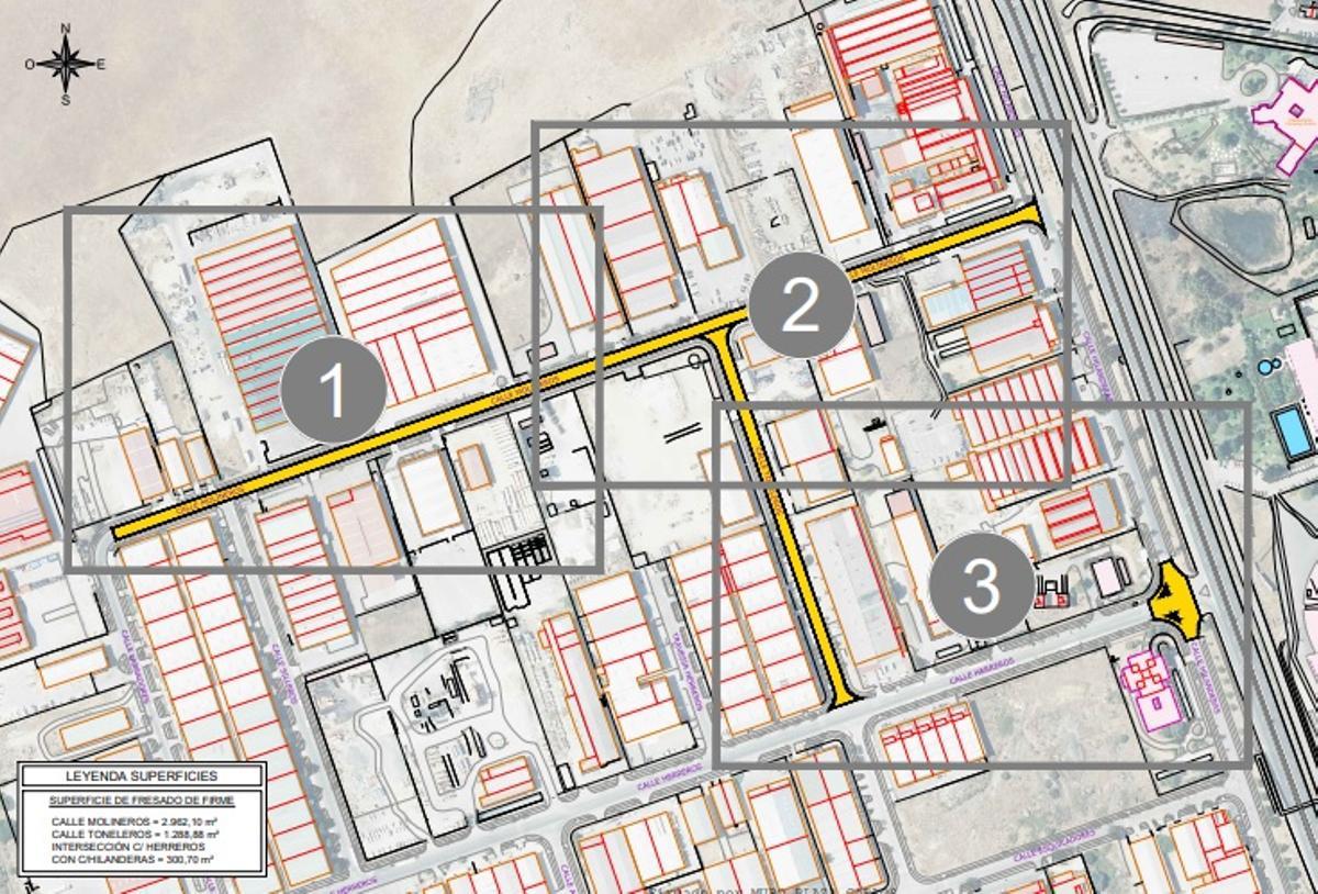 Calles de Capellanías en las que se va a actuar.