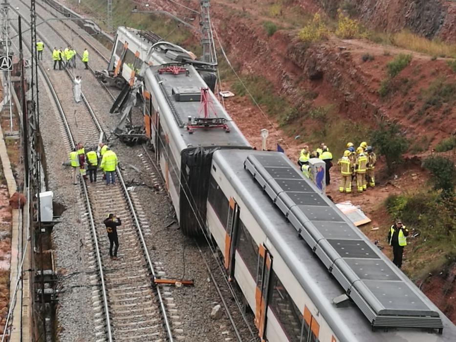 Descarrilament d'un tren a Vacarisses