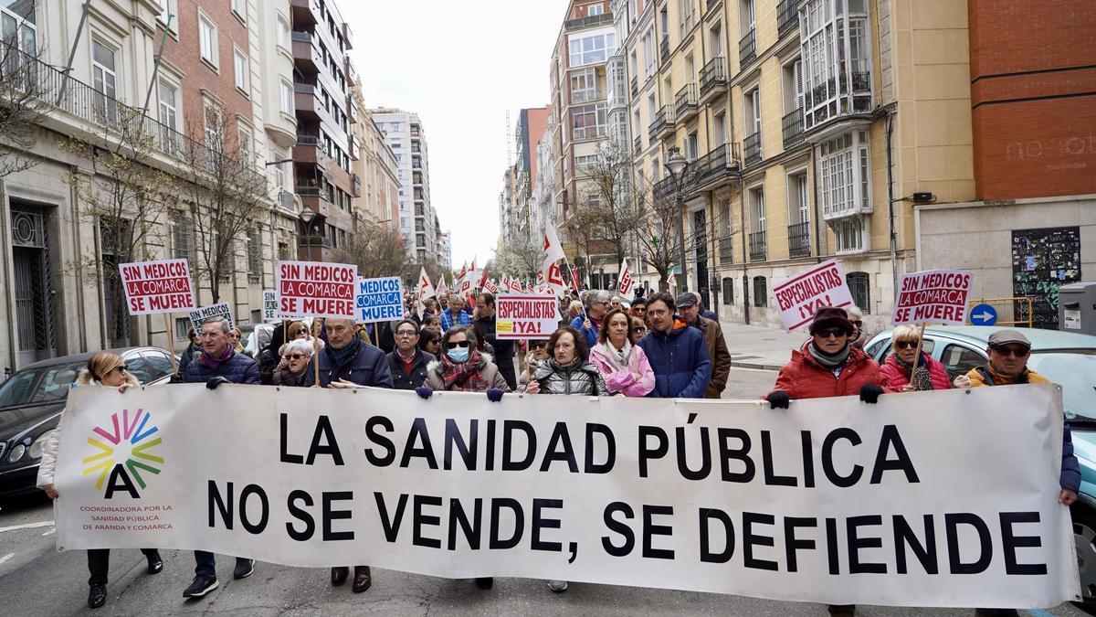 Un momento de la manifestación de esta mañana en Valladolid.