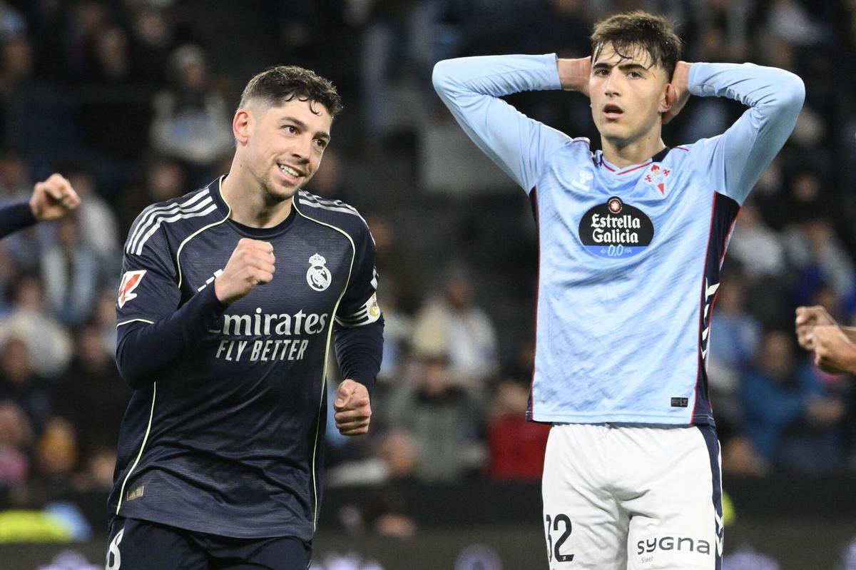Fede Valverde en el Celta-Real Madrid.