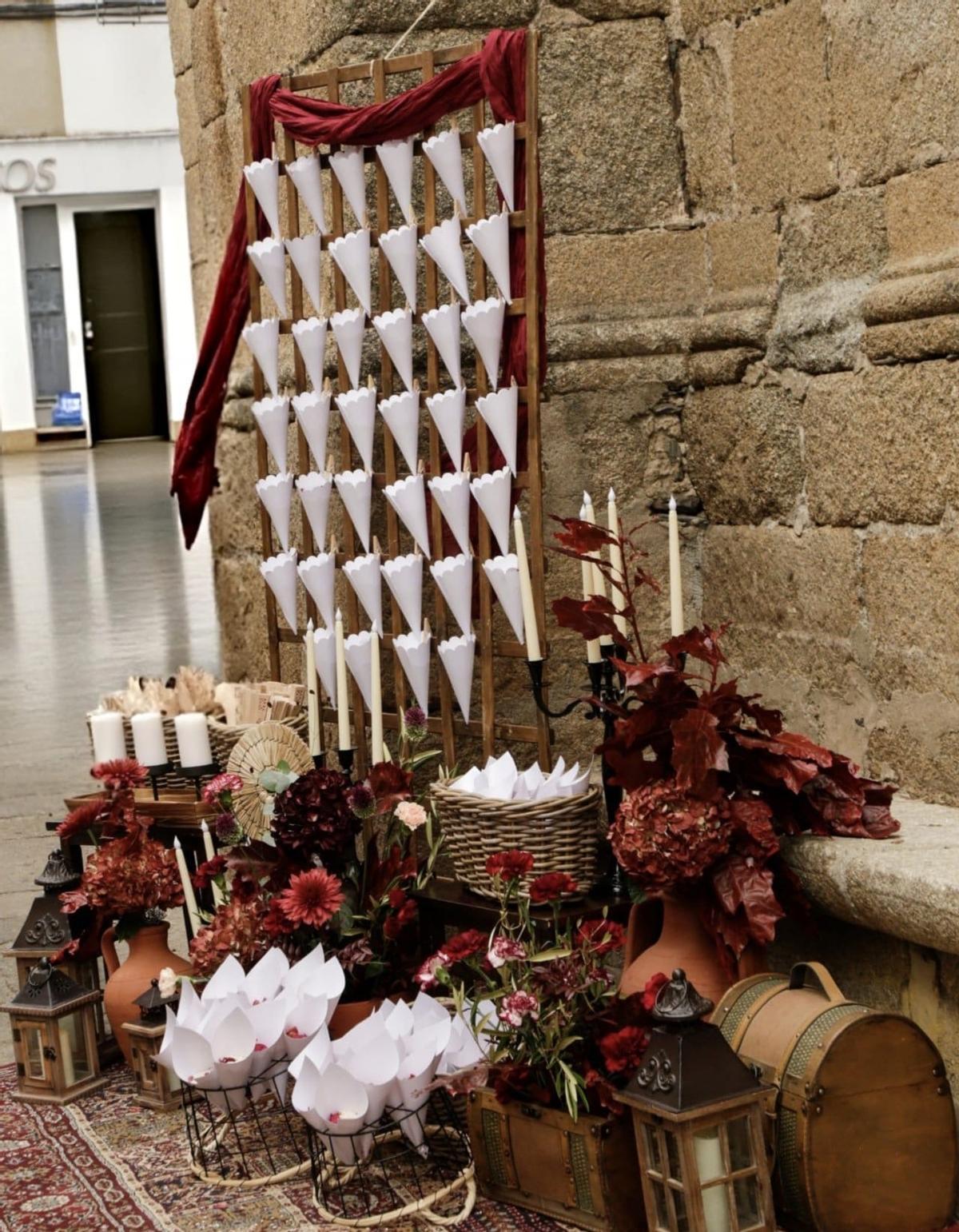 Decoración realizada por Ana en tonos rojizos.