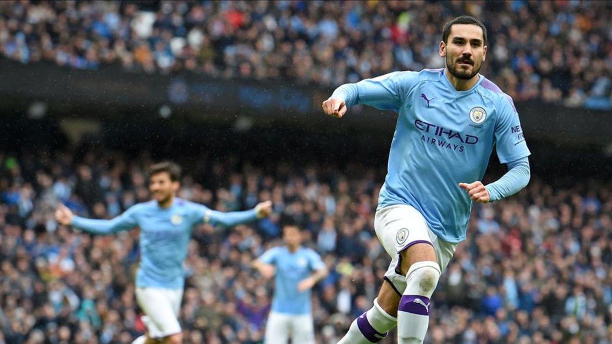 Gündogan celebrando un gol en el Manchester City en una imagen de archivo