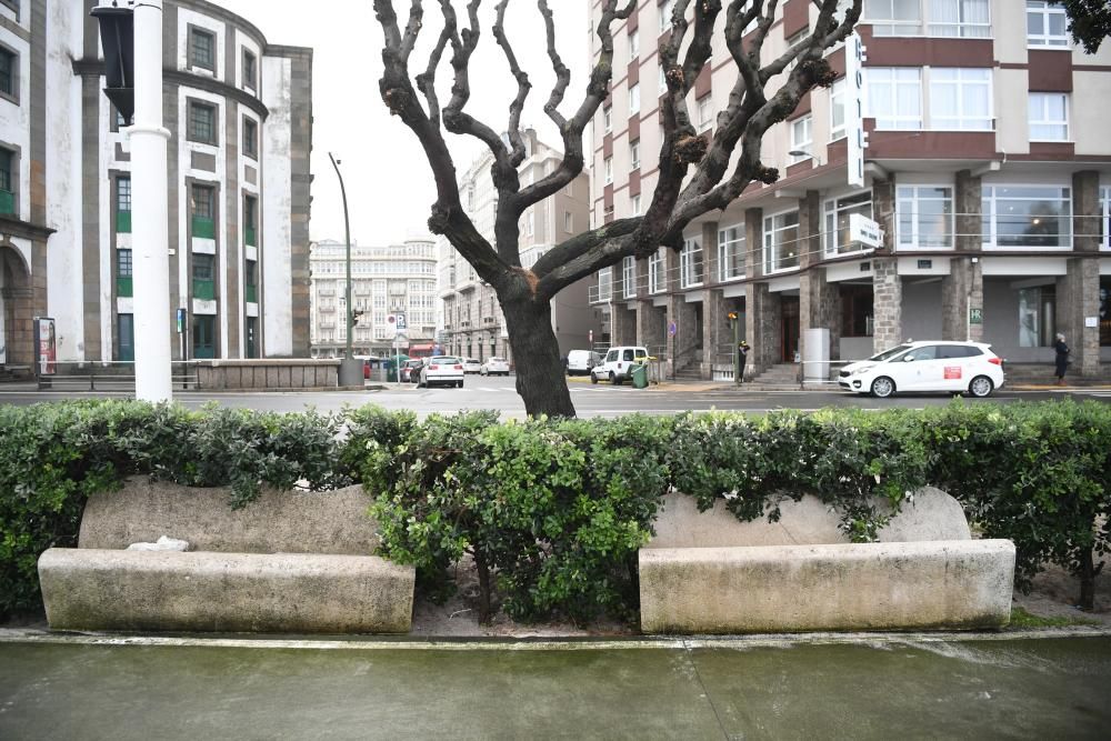 El temporal deja rastro en el paseo coruñés