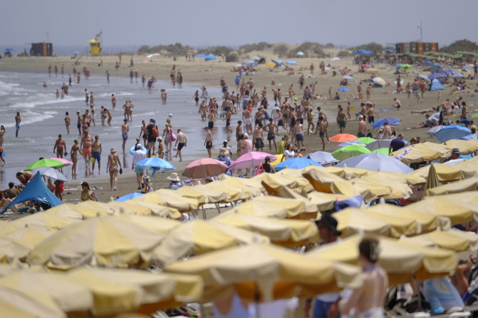 Jornada de fuerte calor en Playa del Inglés (17/07/25)