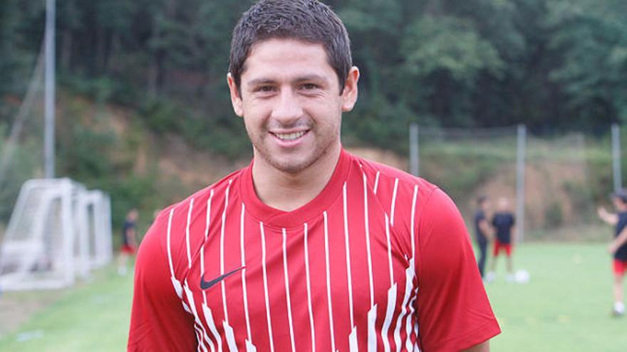 Javier Acuña, en un dels primers entrenaments del Girona d&#039;aquesta temporada.