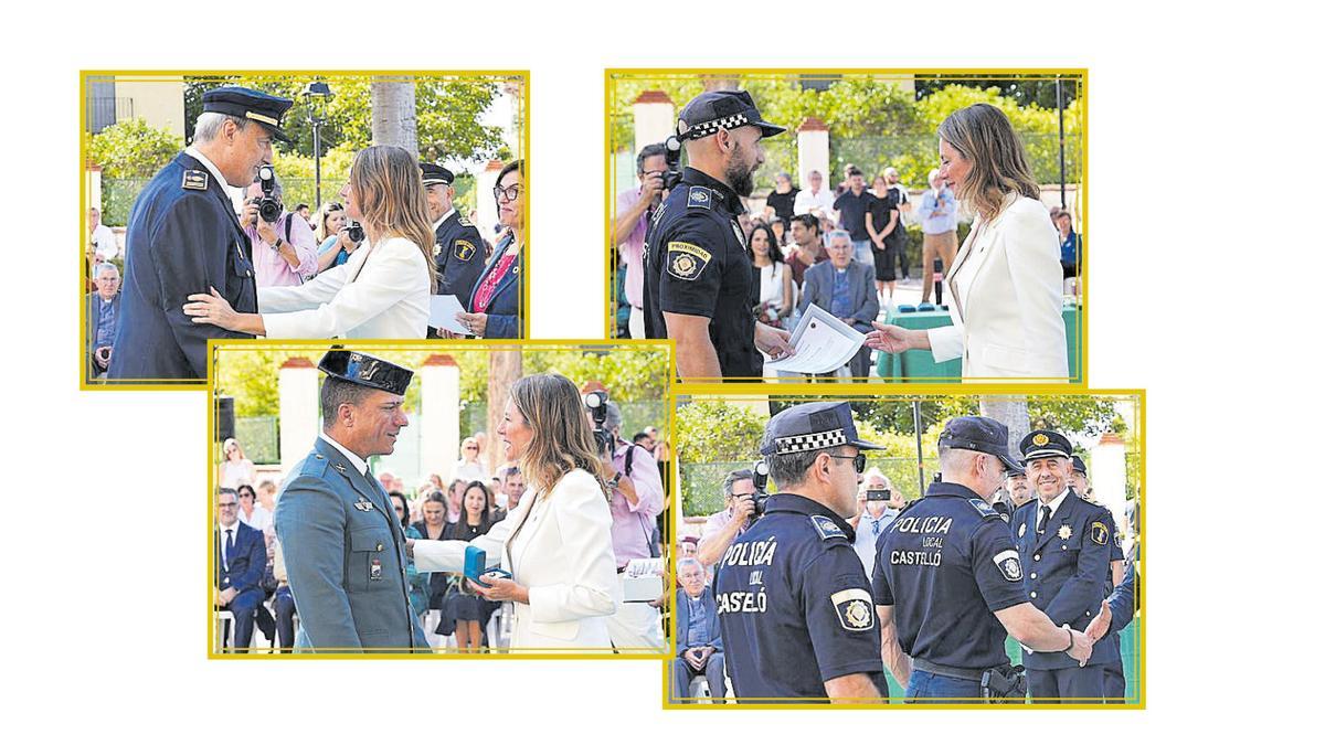 Imagen de las personas que recibieron medalla o felicitación individual por una acción policial destacada.