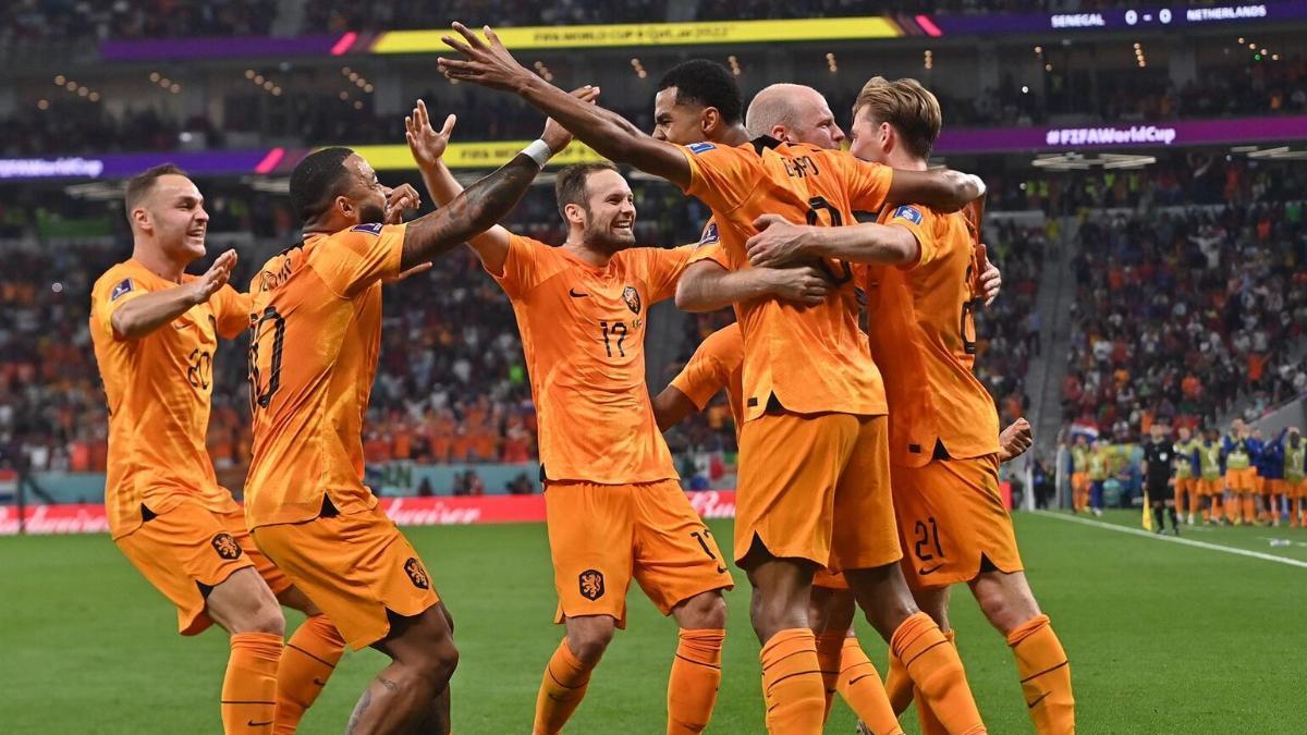 Los jugadores de Países Bajos, durante el Mundial de 2022