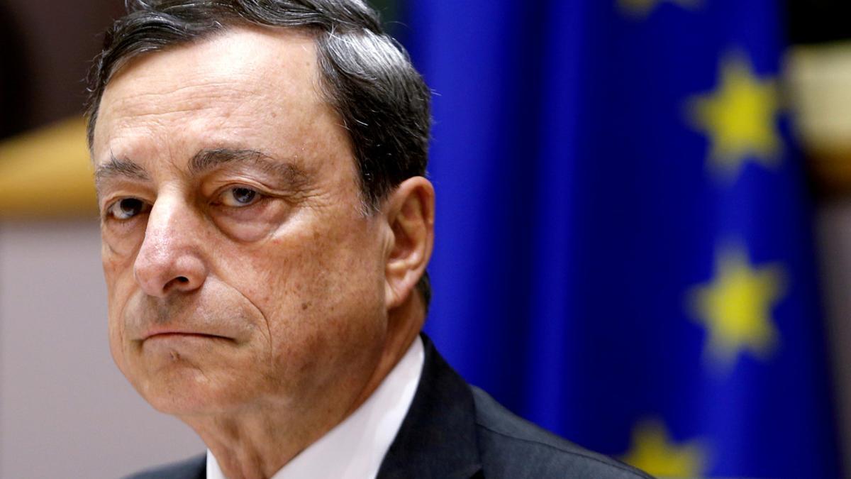 ECB President Draghi waits to address the EU Parliament's Economic and Monetary Affairs Committee in Brussels