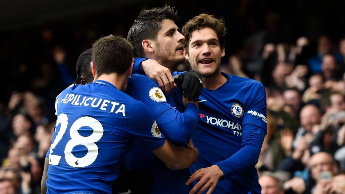 Azpilicueta, Morata y Marcos Alonso, en su etapa en el Cheslea