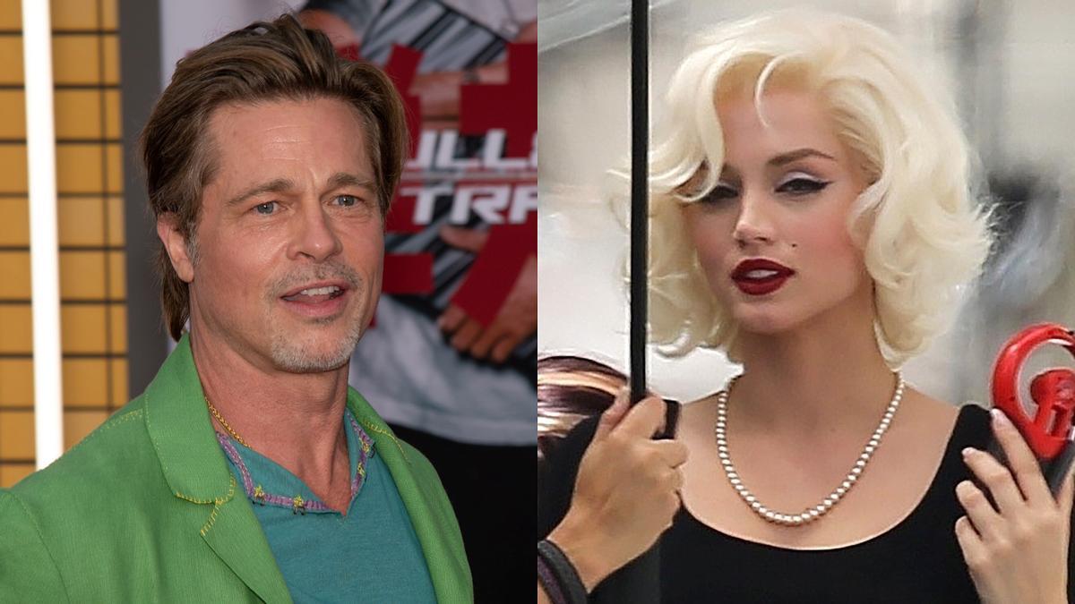 Brad Pitt y Ana de Armas, caracterizada de Marilyn.