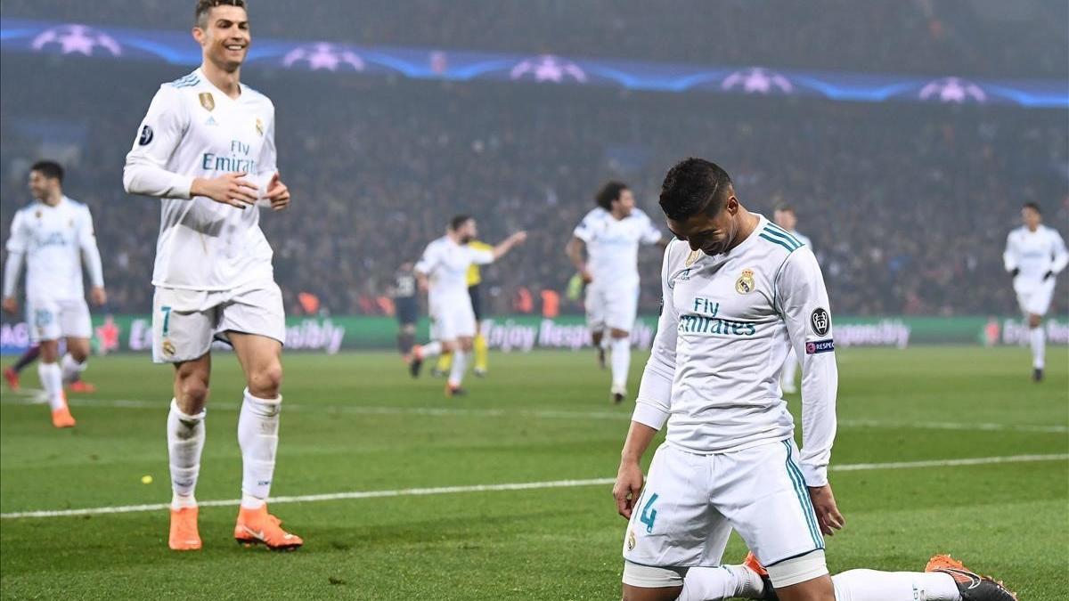 Casemiro celebra el gol