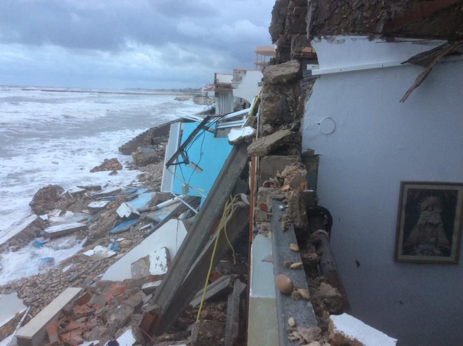 Casas de les Deveses de Dénia, datadas a principios del s. XX, arrasadas por el temporal.