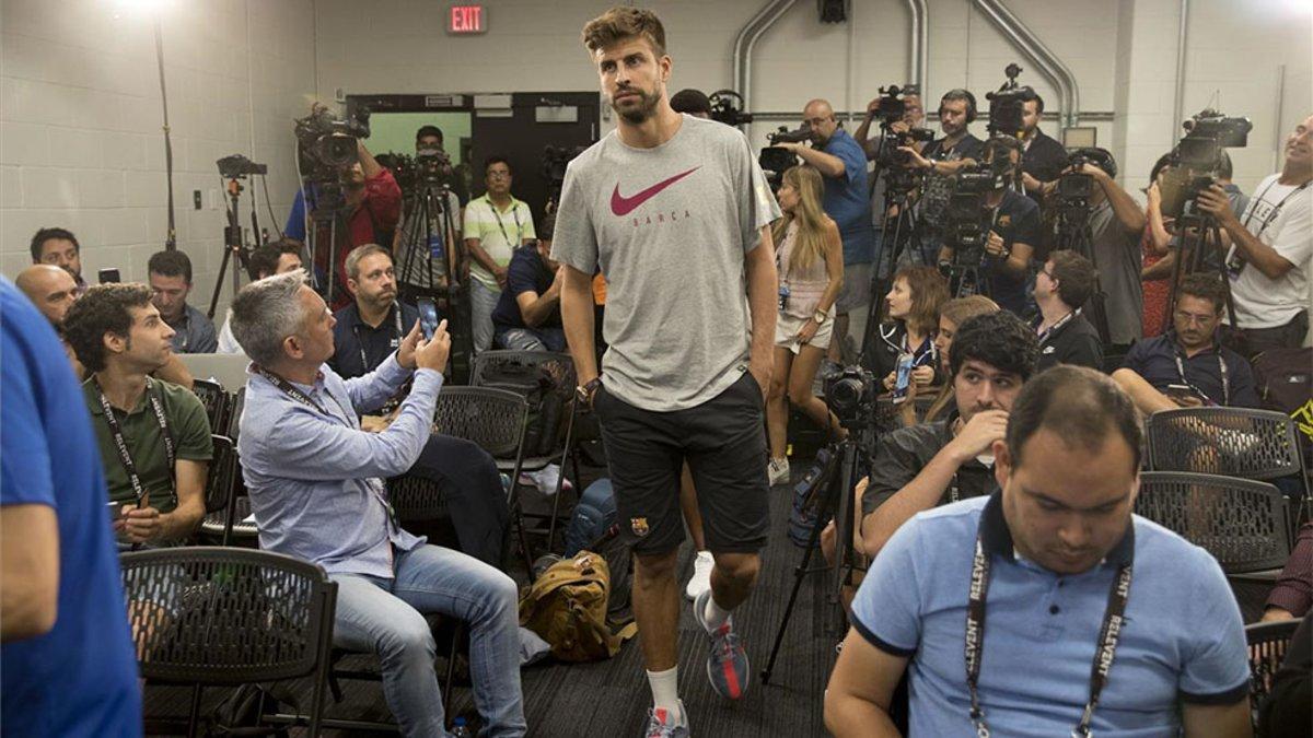 Piqué, durante la pretemporada