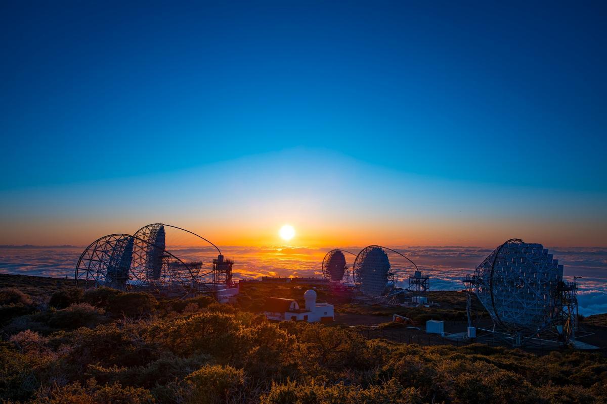 Conjunto de telescopios en La Palma.
