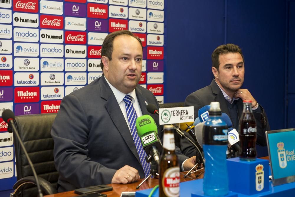 Rueda de prensa en el Tartiere por la marcha de Carmelo del Pozo