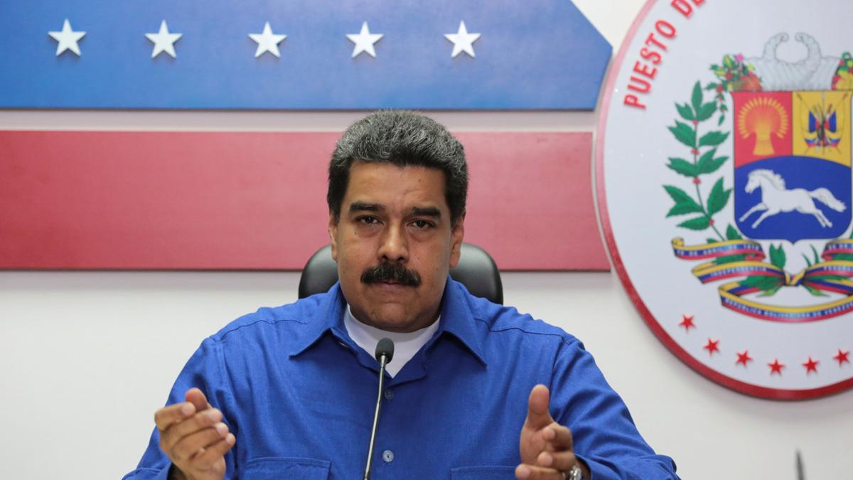 Venezuela's President Nicolas Maduro speaks during a meeting with ministers in Caracas