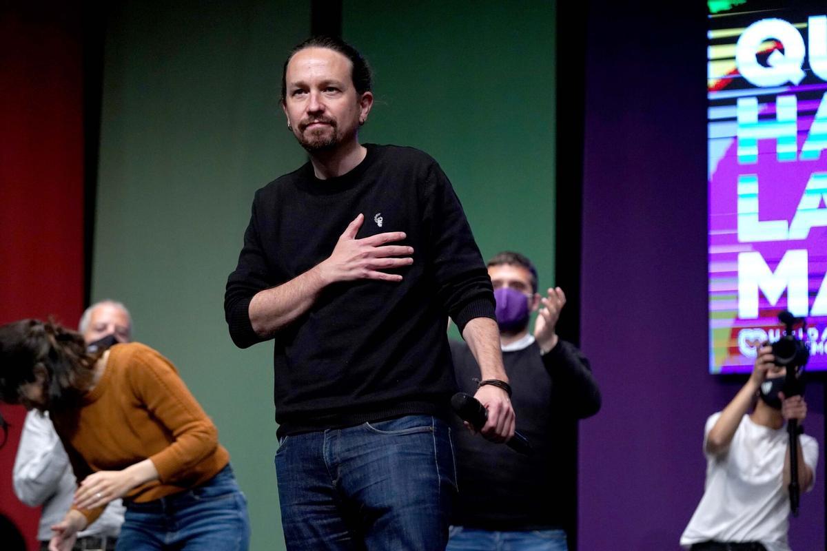 Pablo Iglesias, exvicepresidente del Gobierno, en un mitin político