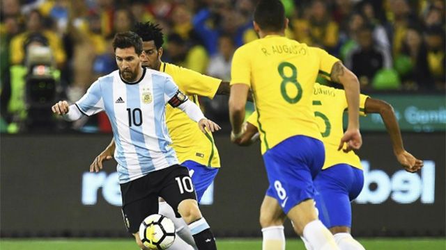 El gol de Mercado en el Brasil - Argentina (0-1)