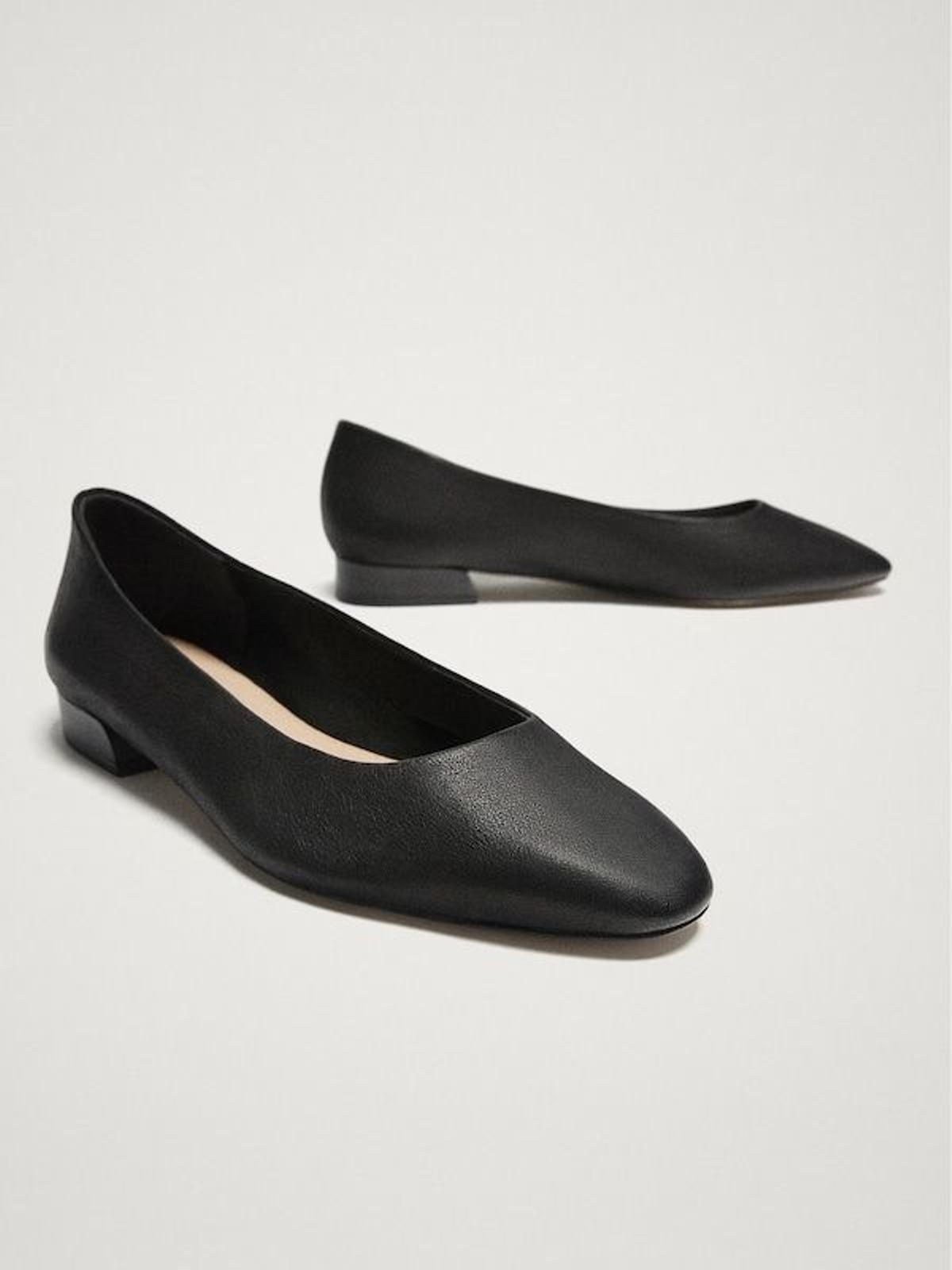 Bailarinas de piel en negro, 39,95 euros