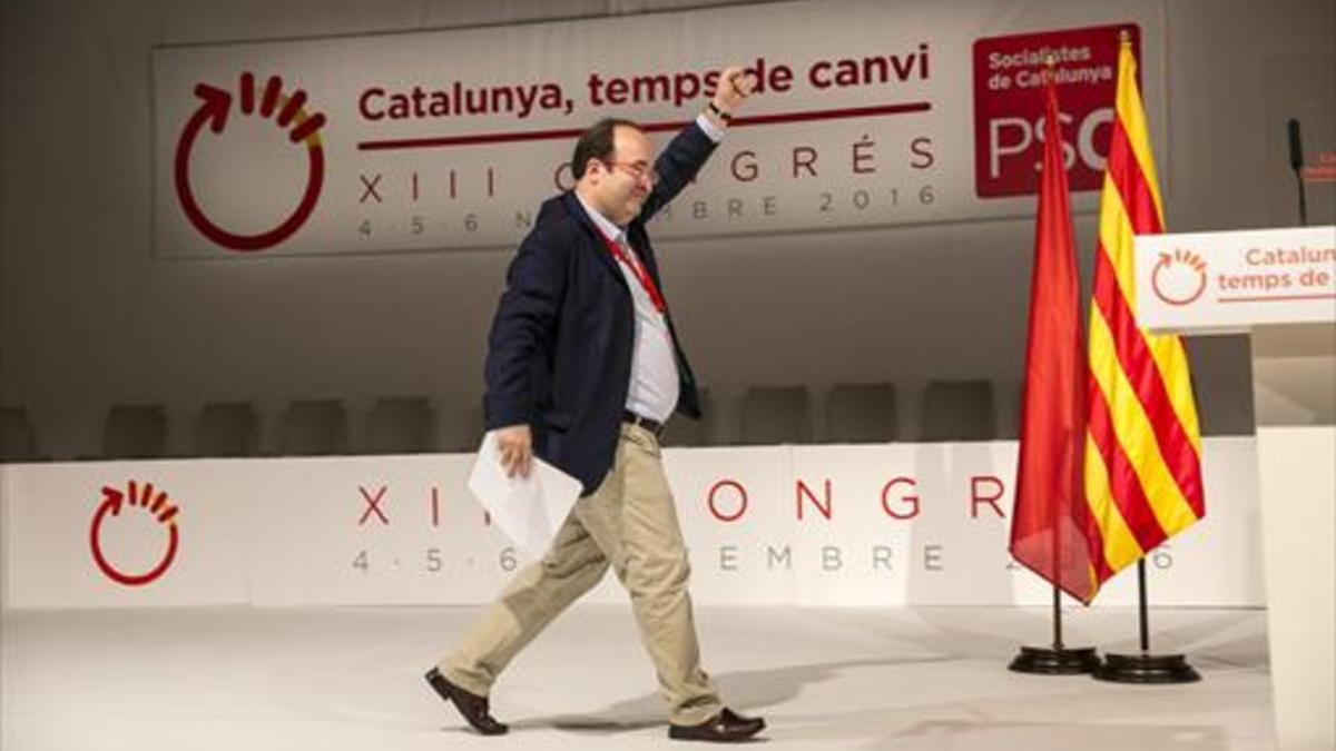 Miquel Iceta, ayer durante el XIII congreso del PSC.