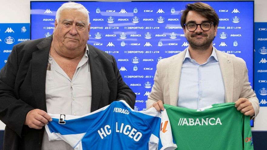 Daniel Echevarría y Massimo Benassi, presidente del Liceo y CEO del Dépor, respectivamente. | | RCD