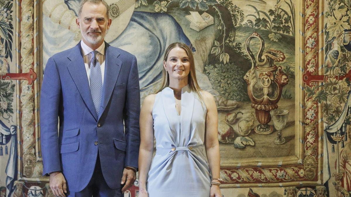 El rey Felipe VI recibe a Marga Prohens en el Palacio de la Almudaina