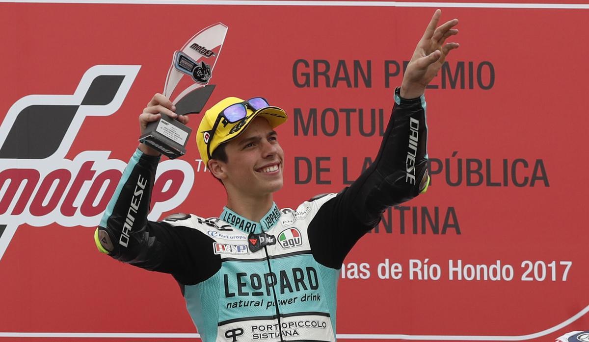 Joan Mir, tras su triunfo en el GP de Argentina de Moto3.