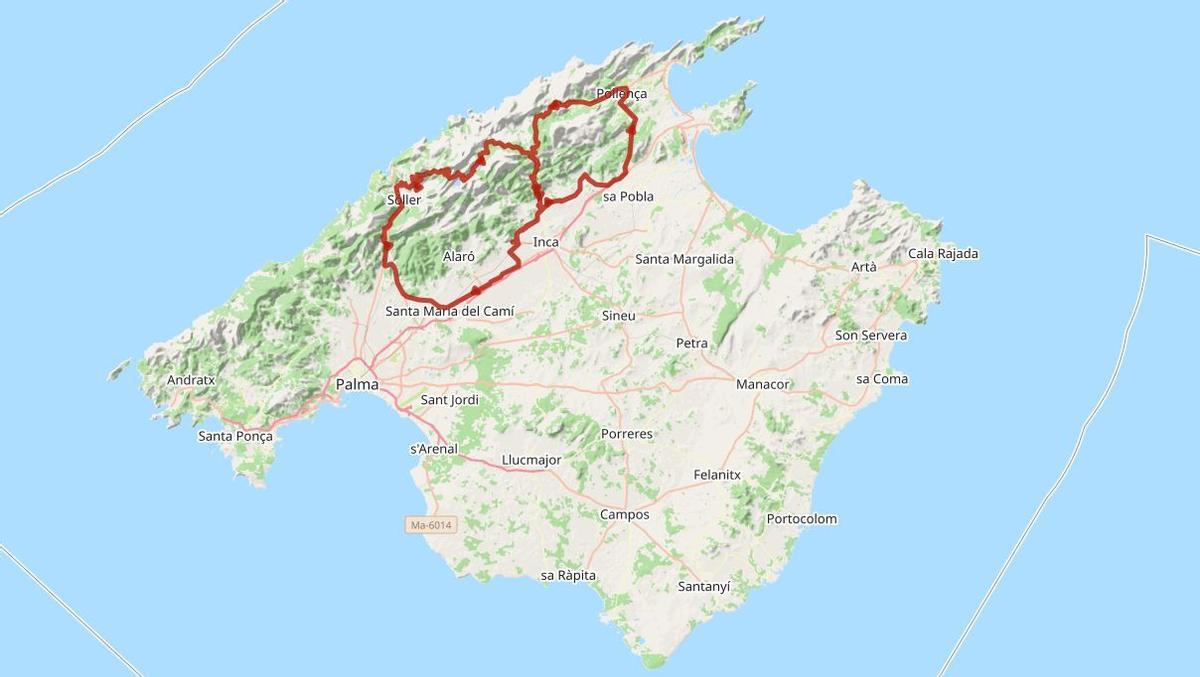 Este es el recorrido del Challenge Ciclista Mallorca en el trofeo Serra de Tramuntana