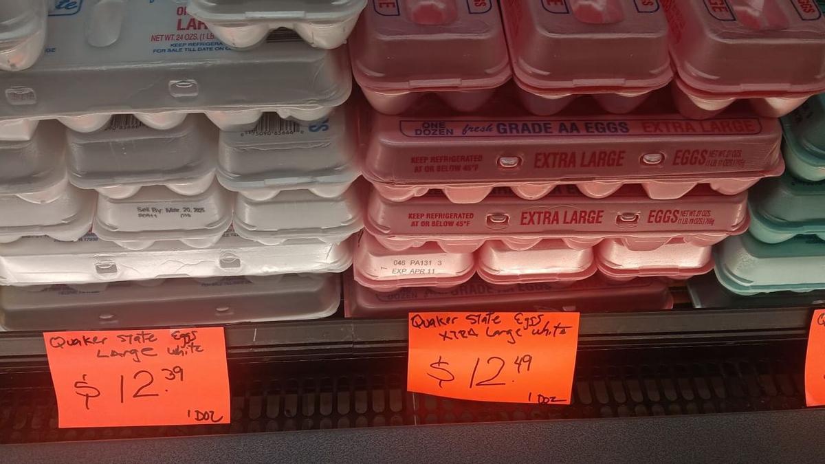 Docena de huevos en un supermercado a más de 12 dólares