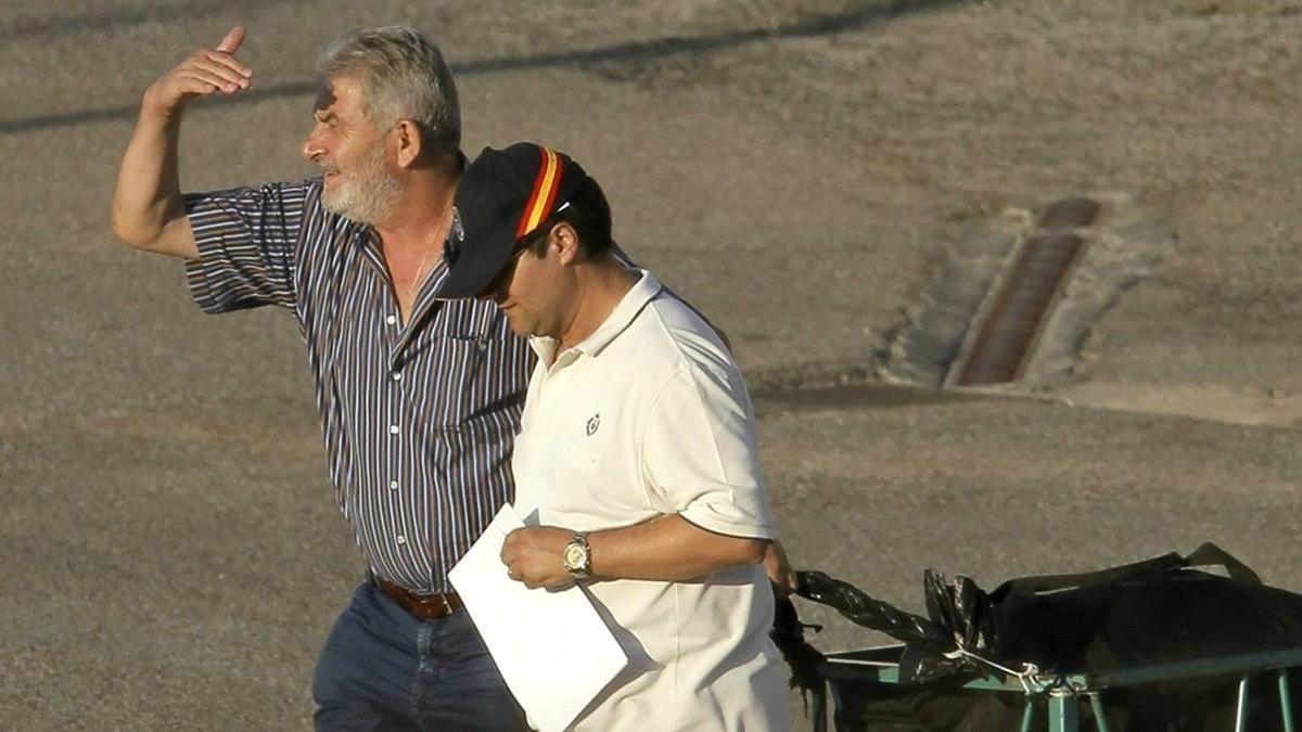 Laureano Oubiña, el día de su salida de la cárcel el año 2012.