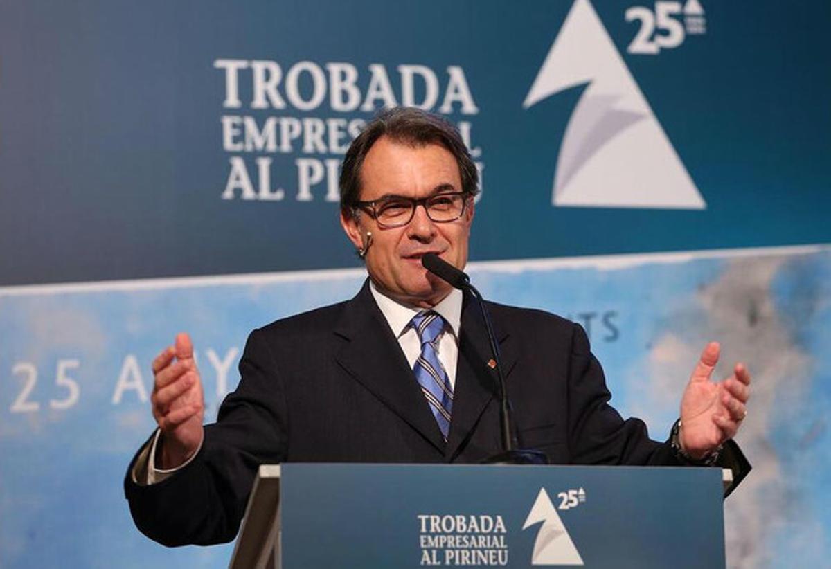 Artur Mas, durant la trobada amb empresari d’aquest divendres a la Seu d’Urgell.