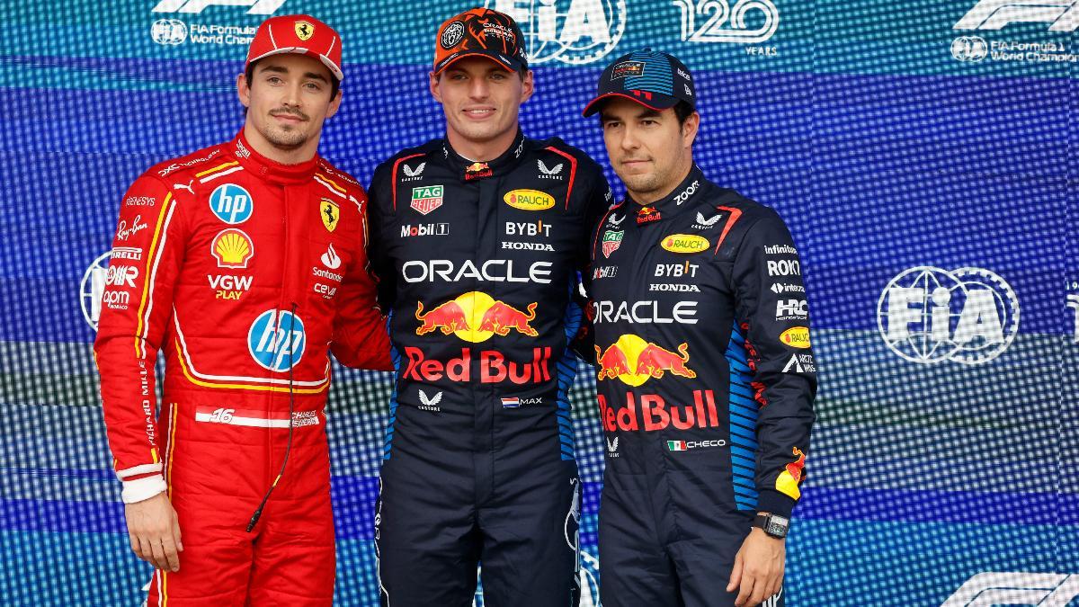 Charles Leclerc ha 'heredado' la pole de Verstappen en Bélgica, por sanción del neerlandés, mientras Pérez saldrá segundo