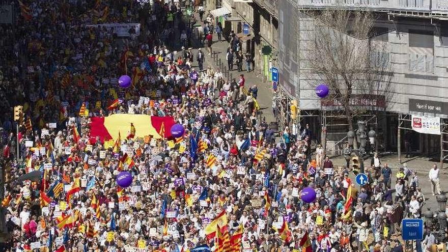 La manifestación de ayer en Barcelona. // Efe