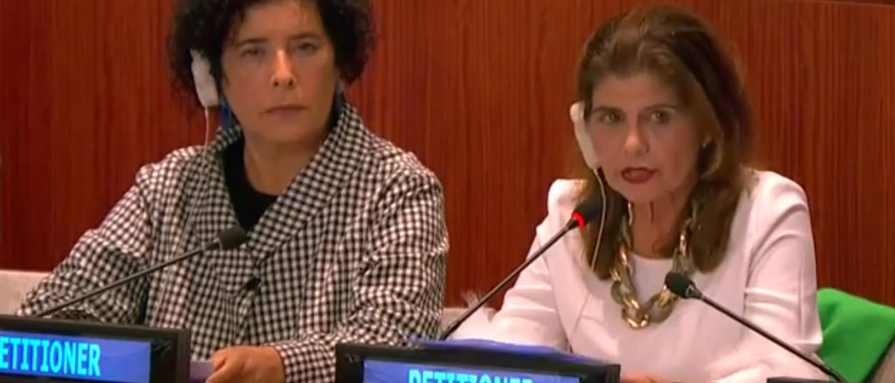Josefa Milán e Inés Miranda, en la Comisión de Descolonización de la ONU.